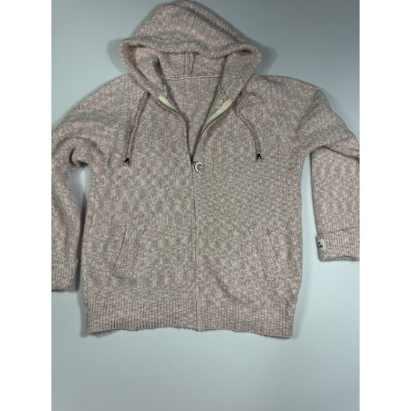 Themdaenss Zip-Up Women's‎ Hooded Cozy Casual Pink Sweater Size L - Picture 4 of 10
